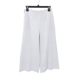 Elise White Wide Leg Culottes High Waisted Side Zip Pants Size M EU 36